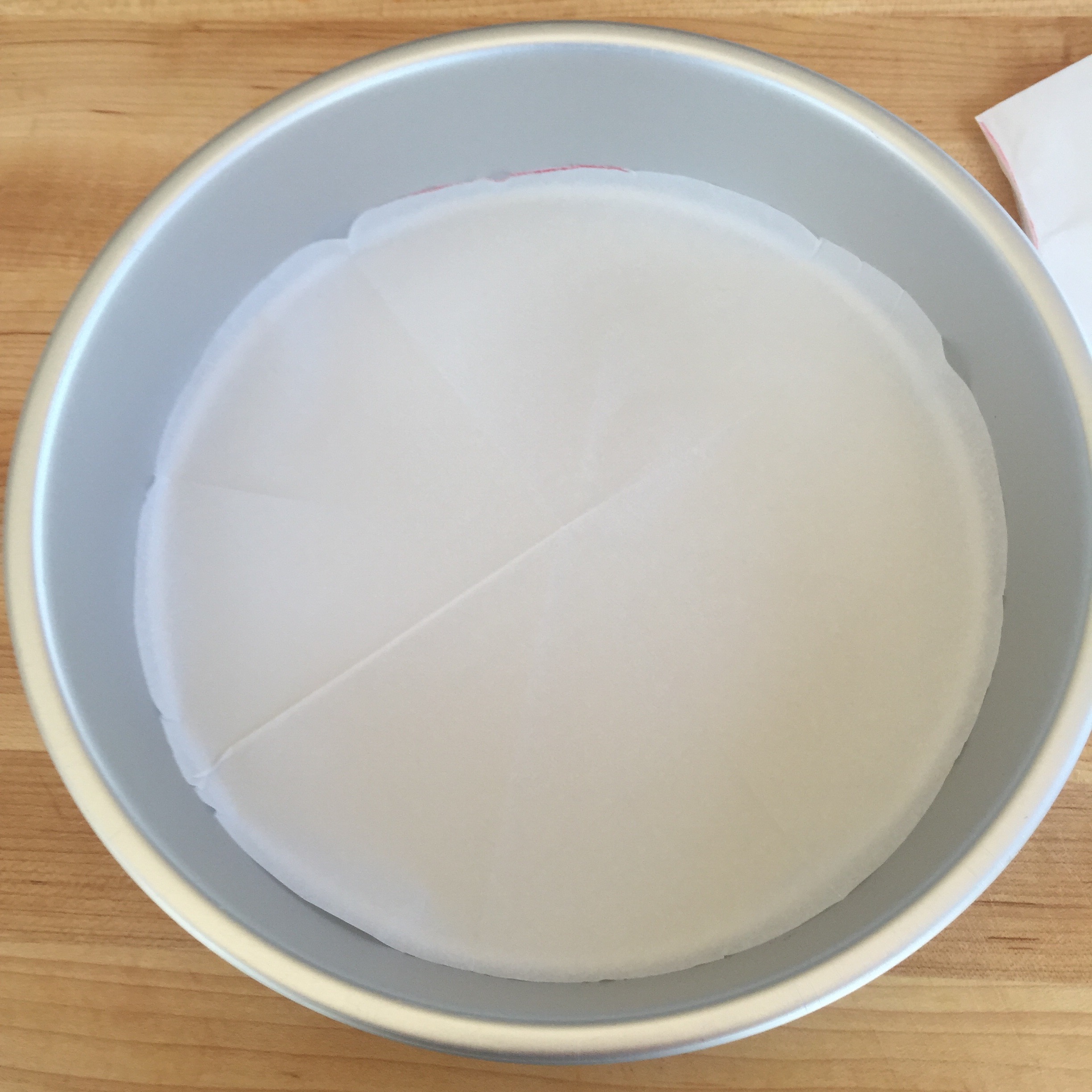 Cutting parchment paper for round cake pans Goat Berry Kitchen