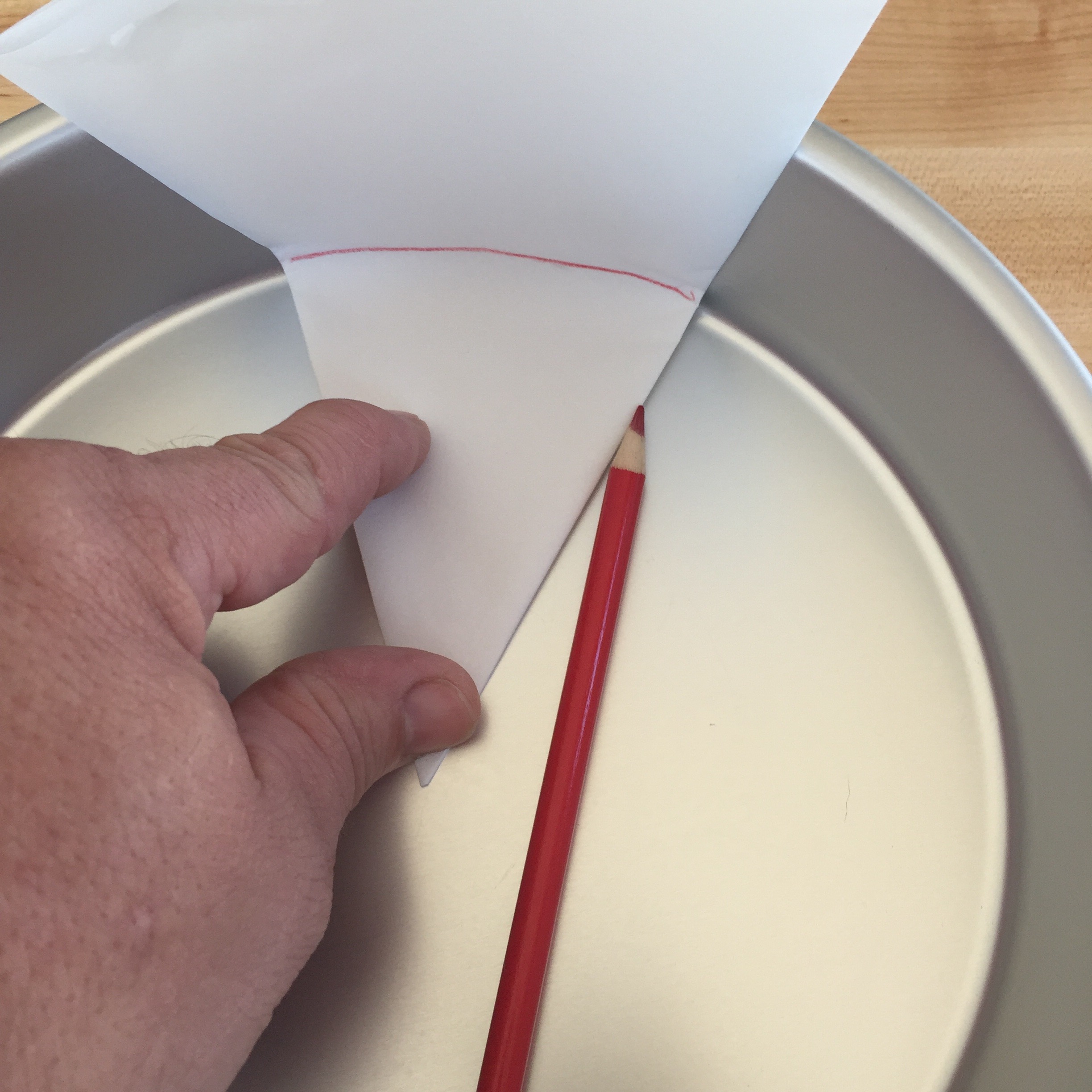 Cutting parchment paper for round cake pans Goat Berry Kitchen